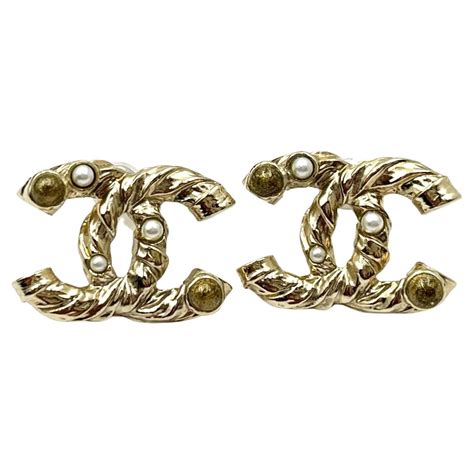 chanel gold plated earrings